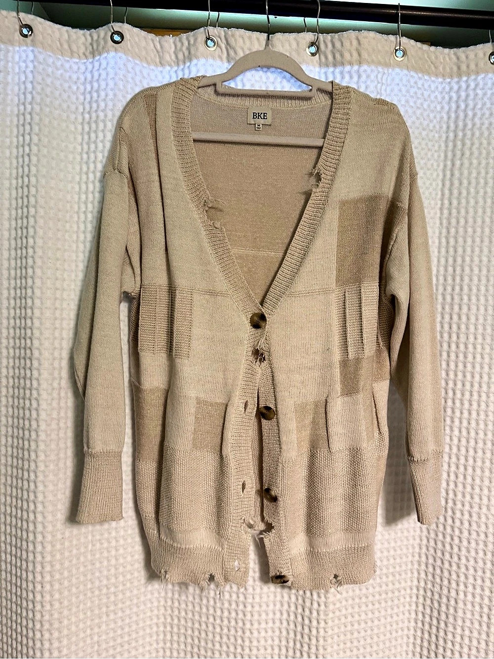 BKE Knit Button-Front Cardigan Brown Medium